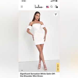 Significant Sensation off the shoulder mini Dress lulus white